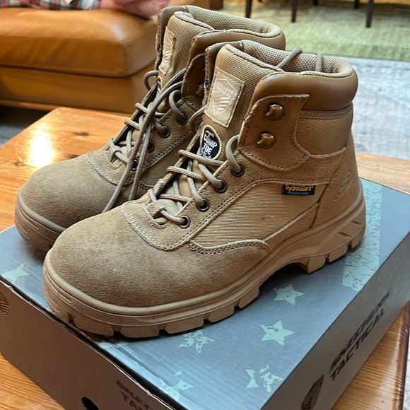 Skechers Men's Wascana Tactical Work Boots US 7 Tan Brown Composite Toe w/box - Picture 1 of 12
